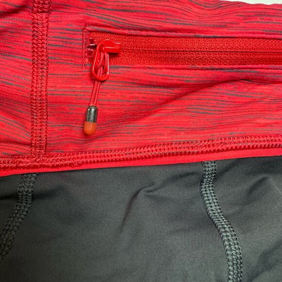Lululemon Run For Your Life Crop Size 2 Running Leggings Deep Coal Space Red - Picture 10 of 14